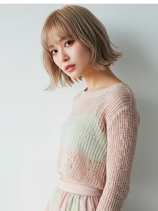 ショート カラー ✨ブリーチなしwカラ ー✨豊田拓真のヘアスタイル