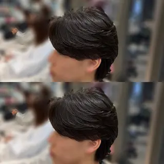 パーマ メンズ センターパート 川島爽楽のヘアスタイル