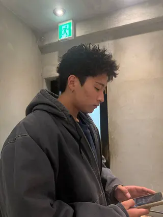 ショート パーマ メンズ heavenly by HAVANA新宿所属・メンズショート/ピン パーマ/新宿/フウガのヘアスタイル