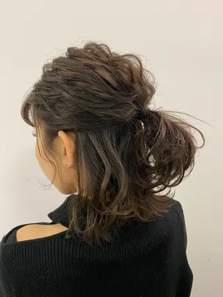 ミディアム ヘアアレンジ brace今里店店長 加井直樹のヘアスタイル