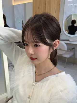 セミロング 顔周り/透明感カラー /韓国ヘア/TAKUのヘアスタイル