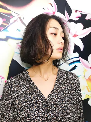 ミディアム パーマ 苅北 泰輔のヘアスタイル