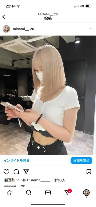 ミディアム カラー 心斎橋/ブリーチ minamiのヘアスタイル