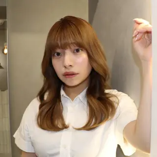 セミロング カラー 阿倍野/髪質改善 /縮毛矯正/坪田幸広のヘアスタイル