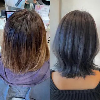 ミディアム カラー On所属・顔まわりカット🌟 くびれヘア/寺門遥輝のヘアスタイル