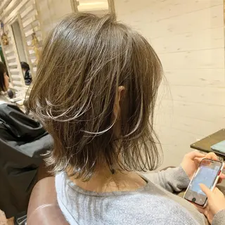 ミディアム カラー ヘアアレンジ ✨艶髪✨透明感✨ 山内大樹のヘアスタイル