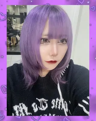 セミロング カラー 🍭ハイトーン/ デザインカラー🦄のヘアスタイル