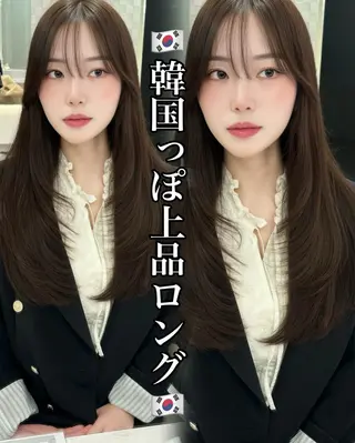 ロング カラー 韓国ヘア/レイヤー カット/✨髪質改善のヘアスタイル