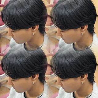 ミディアム メンズ 焼津メンズパーマ特化 大石雄生のヘアスタイル