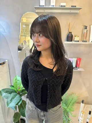 セミロング カラー 韓国ヘア🇰🇷/ 顔周り/松田光里のヘアスタイル