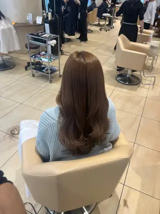 カラー 地毛風ストレート/ ケアカラー/セキネのヘアスタイル