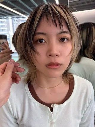 ミディアム カラー 似合わせカット レイヤー/ボブのヘアスタイル