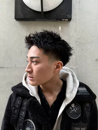 パーマ メンズ 豊崎 佑輔のヘアスタイル