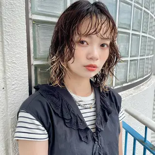 ミディアム パーマ YUKO/ 似合わせ韓国風パーマのヘアスタイル