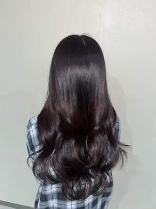 ロング カラー 艶カラー/暗髪/韓国 /着付け/ムカワのヘアスタイル