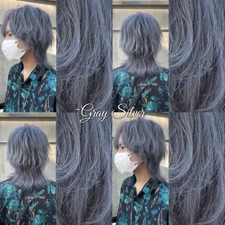 ショート カラー メンズ 🍭ハイトーン/ デザインカラー🦄のヘアスタイル