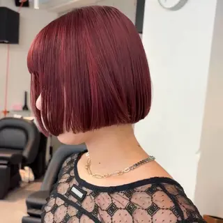 ショート カラー sity. 天神 大名所属・ブリーチなしカラー 暖色カラーのヘアスタイル