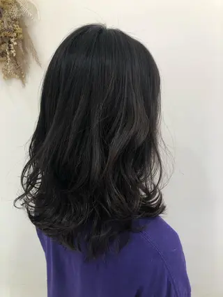 セミロング カラー 細めハイライト🩶 ボブ/レイヤーカットのヘアスタイル