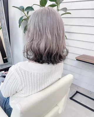 ミディアム カラー AiM 大名　似合わせカットのヘアスタイル