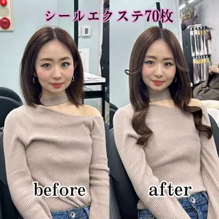 ミディアム カラー シールエクステの女神 🍑Momo🍑のヘアスタイル