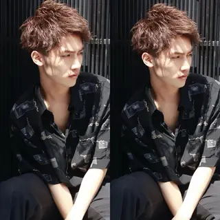 ショート メンズ BABY 艶髪暗髪ヘア💖達人のヘアスタイル