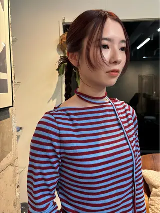 ミディアム カラー 永田 愛莉のヘアスタイル