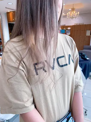 ミディアム カラー 白髪ぼかしハイライト 柳川拓哉のヘアスタイル