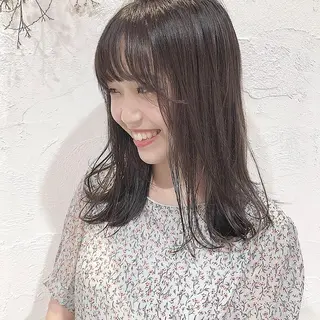 ミディアム カラー 圧倒的透明感カラー nana🦕のヘアスタイル