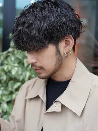 ショート カラー パーマ メンズ 栄💗レイヤーカット ｜韓国風｜haruのヘアスタイル