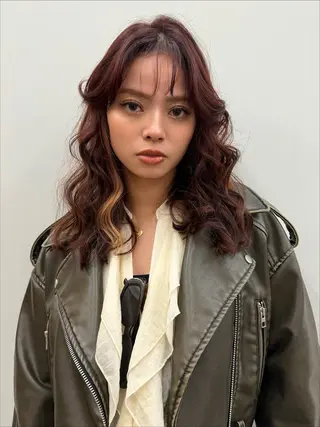 ミディアム カラー ナガミネアリサ/ 学芸大学/海外ヘアのヘアスタイル