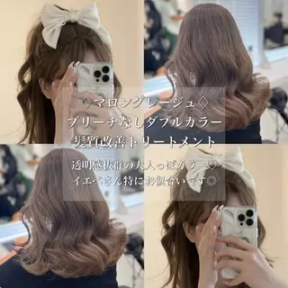 ロング カラー 韓国風艶髪🎀 暖色カラー🤍のヘアスタイル