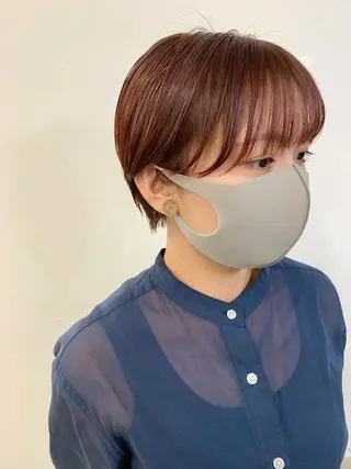 ショート カラー 色白に見える暗髪 梅田・増田のヘアスタイル