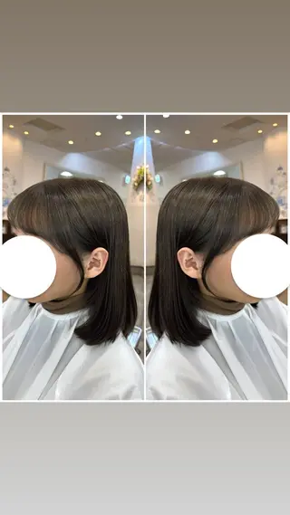 ミディアム 宮島 梨央のヘアスタイル