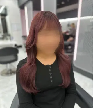 ロング カラー パーマ ヘアアレンジ メンズ キッズ ♥️韓国ヘア レイヤー♥️ゆりのヘアスタイル