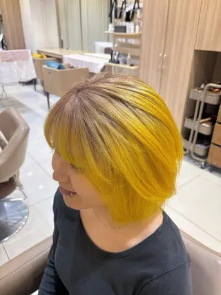 ミディアム カラー ハイトーンカラー☁️ 西條 楓花のヘアスタイル