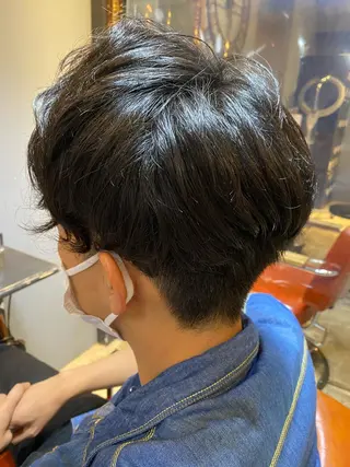 ショート パーマ メンズ shell 吉祥寺 加藤慎二のヘアスタイル