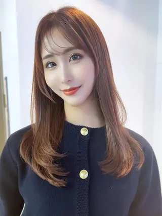 セミロング カラー パーマ ヘアアレンジ ITby ALBUM 北千住店のヘアスタイル