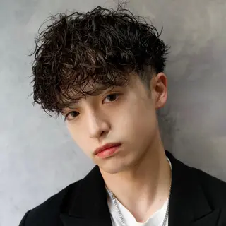 ショート カラー パーマ メンズ 博多No.1 メンズパーマ美容師のヘアスタイル