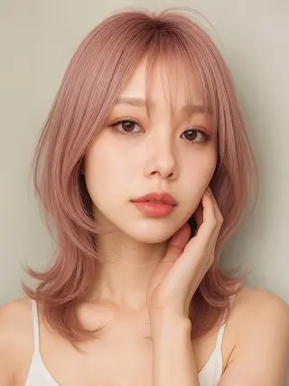 ミディアム カラー EARTH川越/オー ナー/阿部建のヘアスタイル