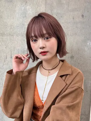 ショート カラー グレージュ/レイヤー /ボブ/moyu🎀のヘアスタイル