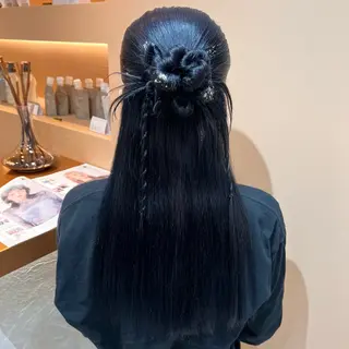 ロング ヘアアレンジ ✨カチモリ✨レイヤー 韓国ヘア🇰🇷ゆいのヘアスタイル