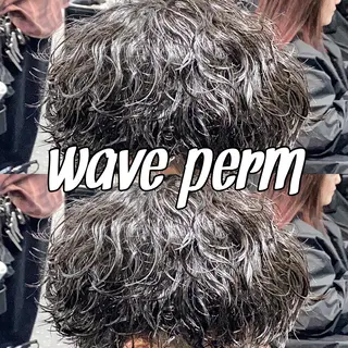 ショート パーマ メンズ パーマ/ダブルカラー ブリーチ⭐️海斗のヘアスタイル