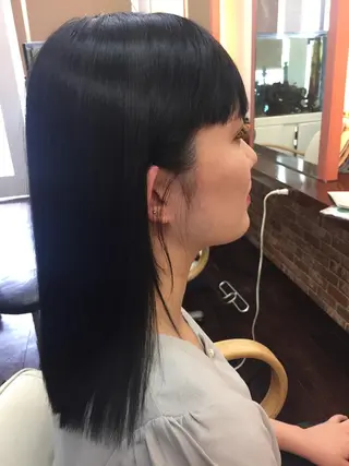 セミロング カラー 桧山 真のヘアスタイル