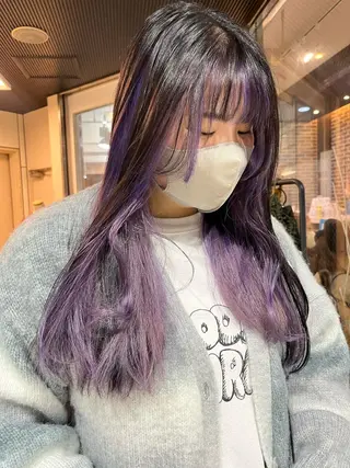 ロング カラー 💖デザインカラー/ タダ ハナカ💖のヘアスタイル