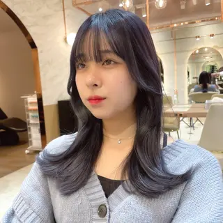 ミディアム カラー レイヤー/韓国ヘア 縮毛矯正🫧鈴木颯のヘアスタイル