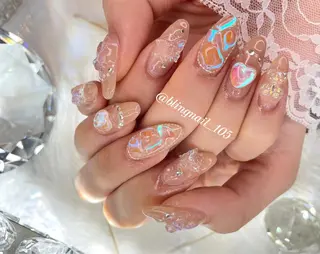 ネイル 23時まで❤︎韓国、 ワンホンネイルのネイルデザイン