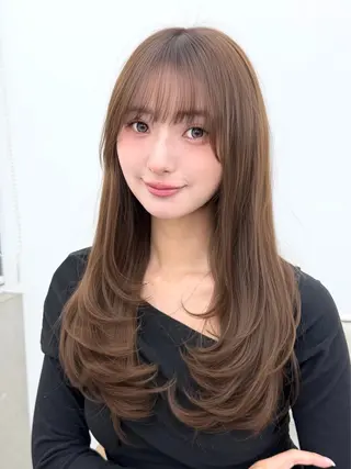 ロング 韓国風レイヤーカット 根来悠斗のヘアスタイル