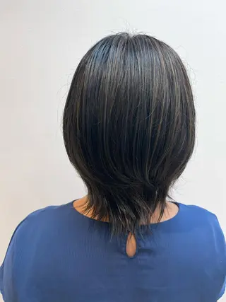 ミディアム カラー 🐺ウルフ× ハイトーン🐺MOEのヘアスタイル