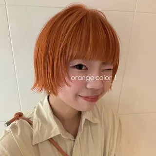 ミディアム カラー 暖色/ブリーチカラー 🍊 yu-na.のヘアスタイル