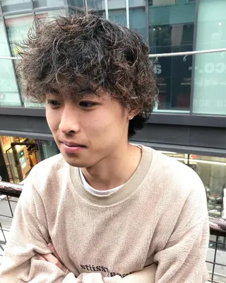 パーマ ヘアアレンジ メンズ ainico+所属・メンズ特化✂️栗原 侑也のヘアスタイル
